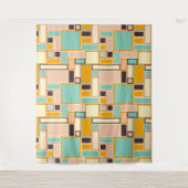 Vibrant abstract pattern with rectangles タペストリー (正面)