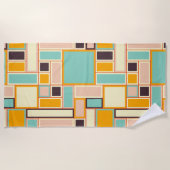 Vibrant abstract pattern with rectangles ビーチタオル (正面)