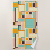 Vibrant abstract pattern with rectangles ビーチタオル (正面)