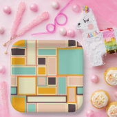 Vibrant abstract pattern with rectangles ペーパープレート (パーティー)