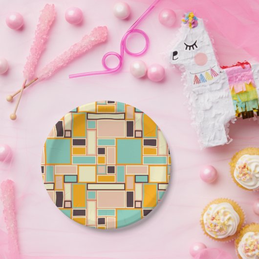 Vibrant abstract pattern with rectangles ペーパープレート (パーティー)