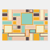 Vibrant abstract pattern with rectangles ラッピングペーパーシート (正面3)