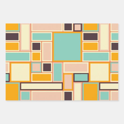 Vibrant abstract pattern with rectangles ラッピングペーパーシート (正面)