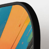 Vibrant Abstract Pickleball Champion Paddle ピックルボールラケット (左詳細)