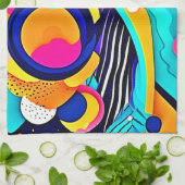 Vibrant Abstract Pop Art キッチンタオル (折り畳み)