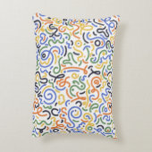 Vibrant Abstract Scribble Throw Pillow - Colorful  アクセントクッション (裏面(縦))