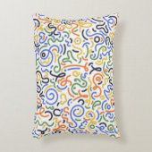 Vibrant Abstract Scribble Throw Pillow - Colorful  アクセントクッション (正面(垂直))