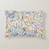 Vibrant Abstract Scribble Throw Pillow - Colorful  アクセントクッション (裏面)