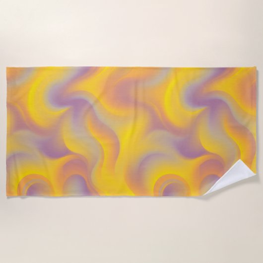 Vibrant Abstract Swirl  ビーチタオル (正面)
