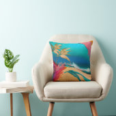 Vibrant Abstract Tropical Beach Scene クッション (椅子)