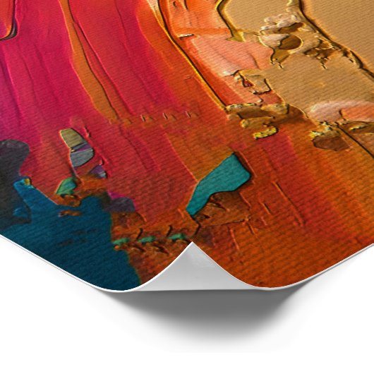 Vibrant Abstract Tropical Beach Scene ポスター (角)