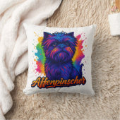 Vibrant Affenpinscher Pop Art Portrait – Colorful クッション (ブランケット)