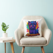Vibrant Affenpinscher Pop Art Portrait – Colorful クッション (椅子)