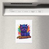Vibrant Affenpinscher Pop Art Portrait – Colorful マグネット (インサイチュ (食洗機))