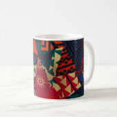 Vibrant African Geometric Tribal Abstract Pattern コーヒーマグカップ (正面右)