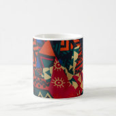 Vibrant African Geometric Tribal Abstract Pattern コーヒーマグカップ (中央)