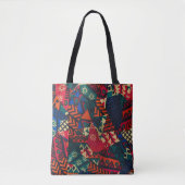 Vibrant African Geometric Tribal Abstract Pattern トートバッグ (正面)