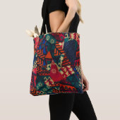 Vibrant African Geometric Tribal Abstract Pattern トートバッグ (クローズアップ)