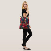 Vibrant African Geometric Tribal Abstract Pattern トートバッグ (モデル)