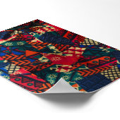 Vibrant African Geometric Tribal Abstract Pattern  ポスター (角)