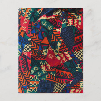 Vibrant African Geometric Tribal Abstract Pattern ポストカード