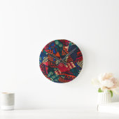 Vibrant African Geometric Tribal Abstract Pattern ラウンド壁時計 (ホーム)