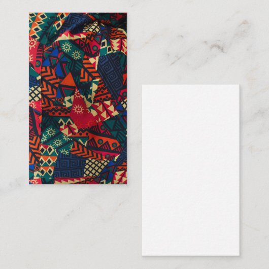 Vibrant African Geometric Tribal Abstract Pattern 名刺 (正面/裏面)