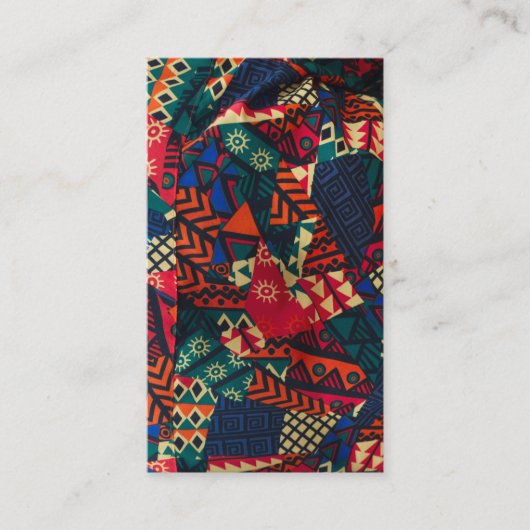 Vibrant African Geometric Tribal Abstract Pattern 名刺 (正面)
