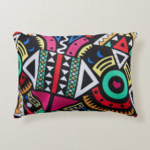 Vibrant Afro-Centric Geometric Pattern – Bold Trib アクセントクッション (正面)