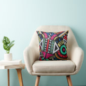 Vibrant Afro-Centric Geometric Pattern – Bold Trib クッション (椅子)