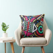 Vibrant Afro-Centric Geometric Pattern – Bold Trib クッション (椅子)
