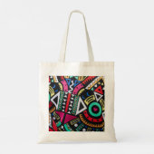 Vibrant Afro-Centric Geometric Pattern – Bold Trib トートバッグ (裏面)