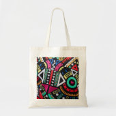 Vibrant Afro-Centric Geometric Pattern – Bold Trib トートバッグ (正面)