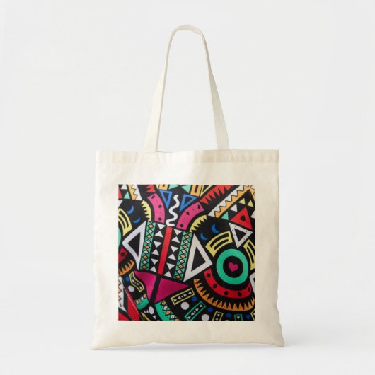 Vibrant Afro-Centric Geometric Pattern – Bold Trib トートバッグ (正面)
