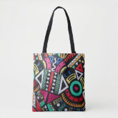 Vibrant Afro-Centric Geometric Pattern – Bold Trib トートバッグ (正面)