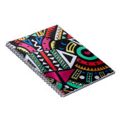 Vibrant Afro-Centric Geometric Pattern – Bold Trib ノートブック (右側)