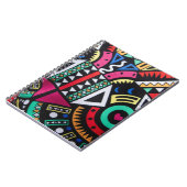 Vibrant Afro-Centric Geometric Pattern – Bold Trib ノートブック (左側)