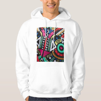 Vibrant Afro-Centric Geometric Pattern – Bold Trib パーカ