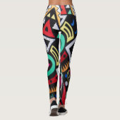 Vibrant Afro-Centric Geometric Pattern – Bold Trib レギンス (裏面)