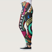 Vibrant Afro-Centric Geometric Pattern – Bold Trib レギンス (左)