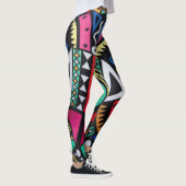 Vibrant Afro-Centric Geometric Pattern – Bold Trib レギンス (右)