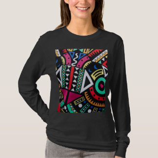 Vibrant Afro-Centric Geometric Pattern – Bold Trib Tシャツ
