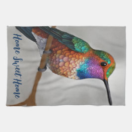 Vibrant Allen’s Hummingbird Painting キッチンタオル