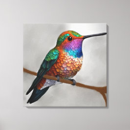 Vibrant Allen’s Hummingbird Painting キャンバスプリント