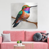 Vibrant Allen’s Hummingbird Painting キャンバスプリント (インサイチュ (リビング))