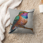 Vibrant Allen’s Hummingbird Painting クッション (ブランケット)