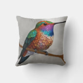 Vibrant Allen’s Hummingbird Painting クッション (裏面)