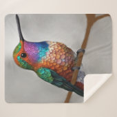 Vibrant Allen’s Hummingbird Painting シェルパブランケット (正面(横))