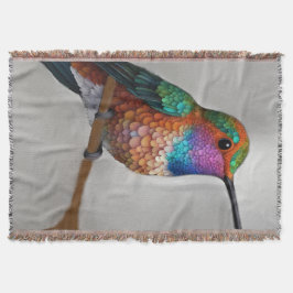 Vibrant Allen’s Hummingbird Painting スローブランケット