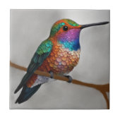 Vibrant Allen’s Hummingbird Painting タイル (正面)